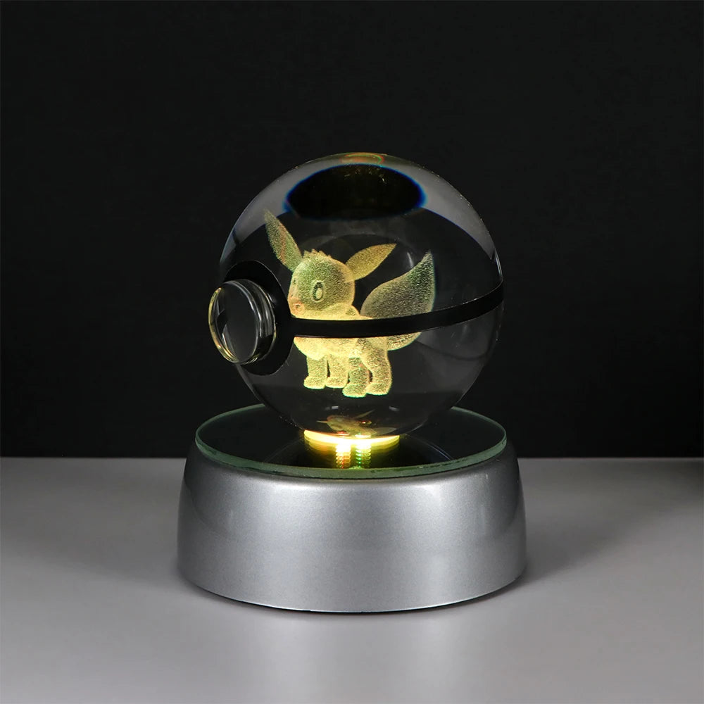 Pokemon 3D Crystal Ball Pikachu Figure Pokeball