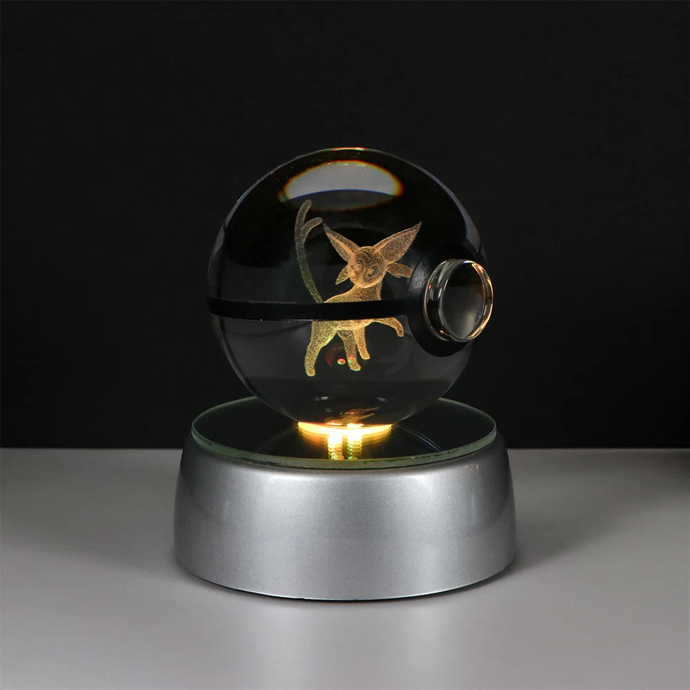 Pokemon 3D Crystal Ball Pikachu Figure Pokeball