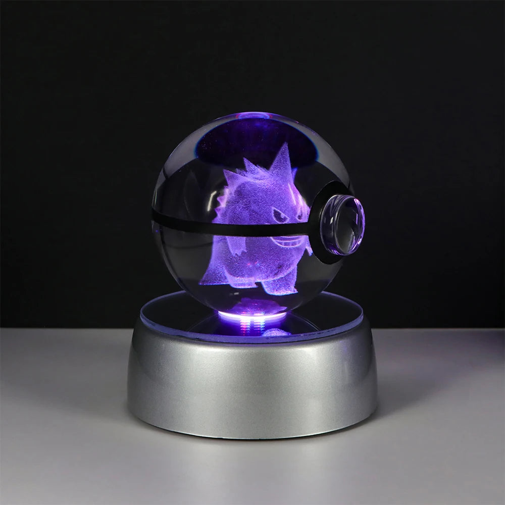 Pokemon 3D Crystal Ball Pikachu Figure Pokeball