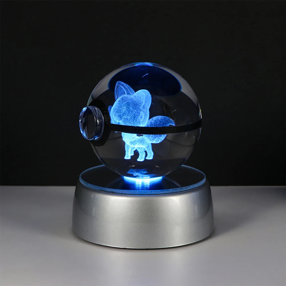 Pokemon 3D Crystal Ball Pikachu Figure Pokeball